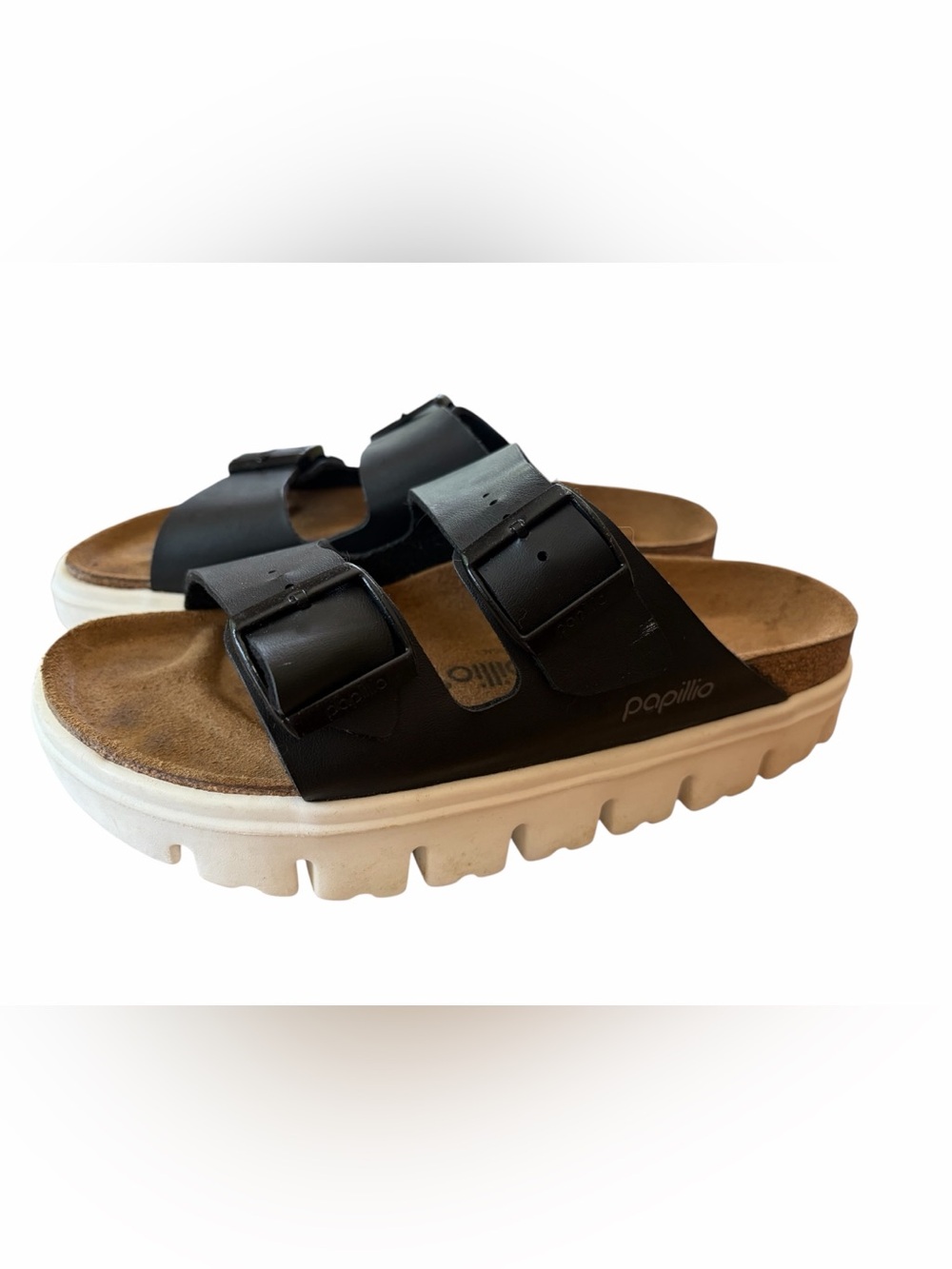 Papillio by Birkenstock Arizona Chunky platform sandals in black size 38